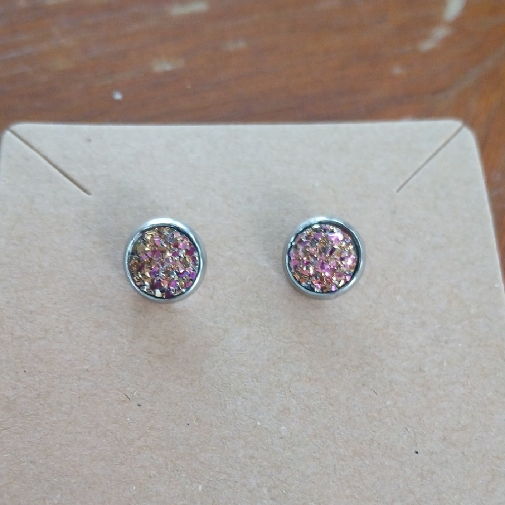 Chic Silver and Gold-Toned Stud Earrings